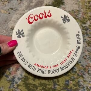 Coors America's Fine Light Beer Vintage Ceramic Ashtray Bar 6"
